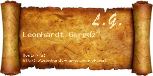 Leonhardt Gergő névjegykártya